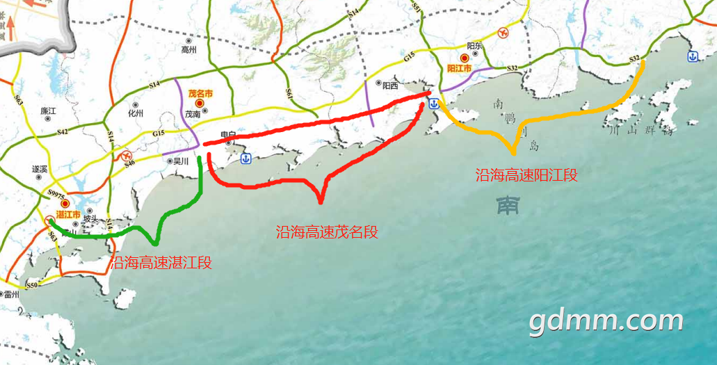 茂名没有规划西部沿海高速是因为跟228国道改线重叠了