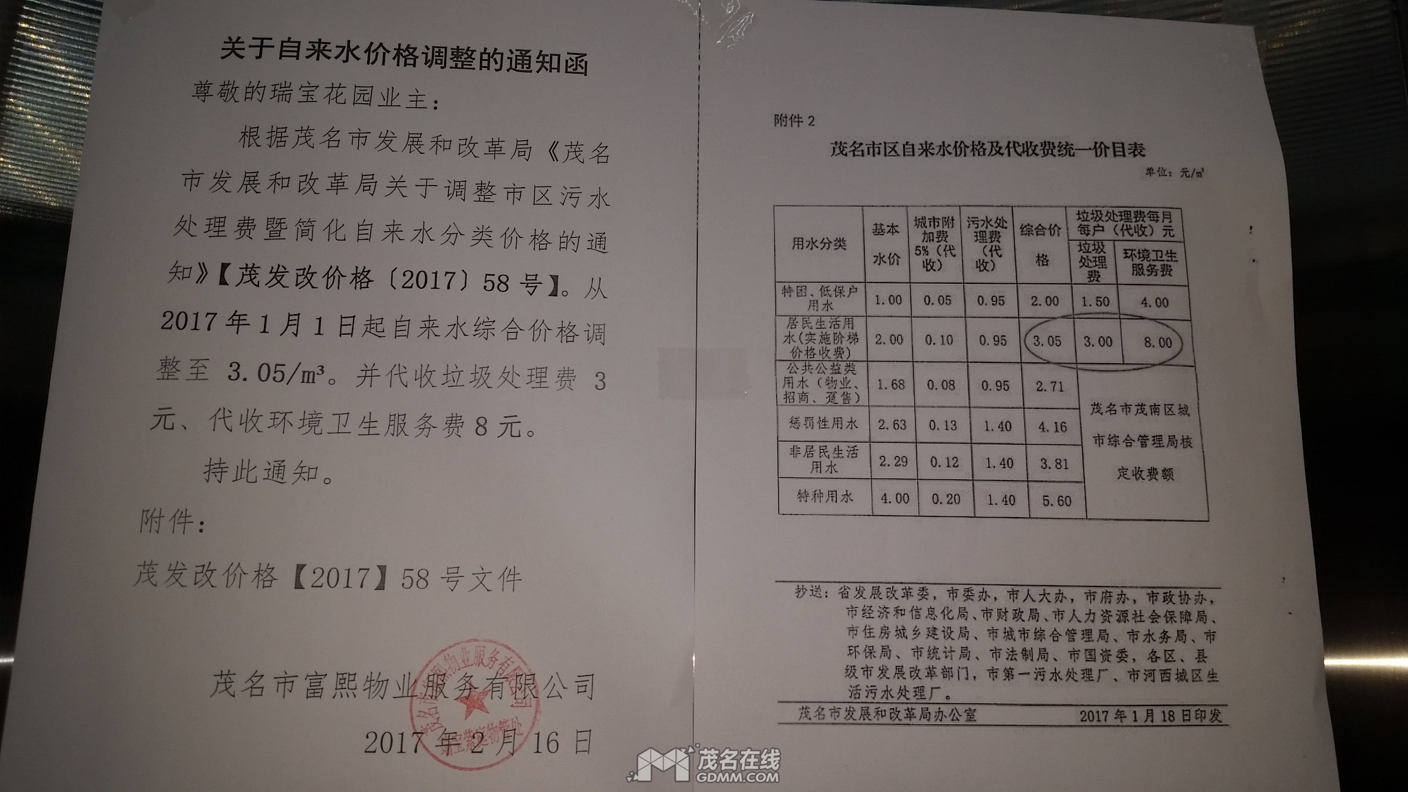 ��ҵ���շ�֪ͨ