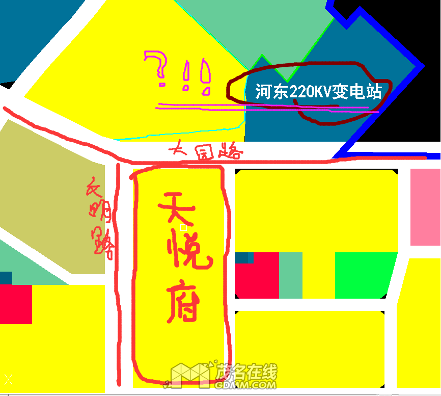 �滮ͼֽ����ɫΪסլ�õء�