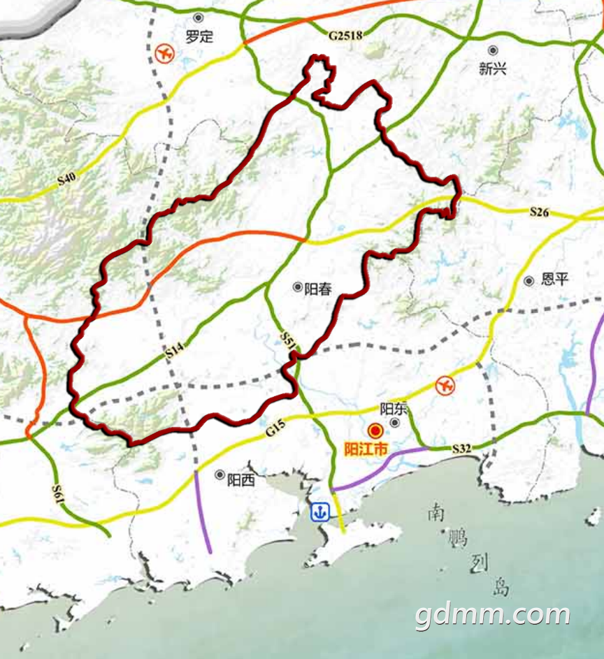 广东高速公路网2035规划中各县的份额
