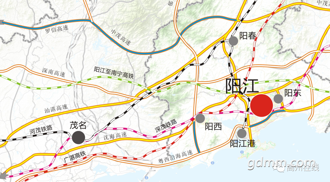 远景规划高铁赣深高铁西延线在阳江市发布的公告中出现
