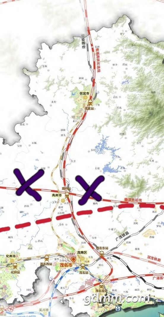 赣深高铁西延长线会这样规划高州化州廉江