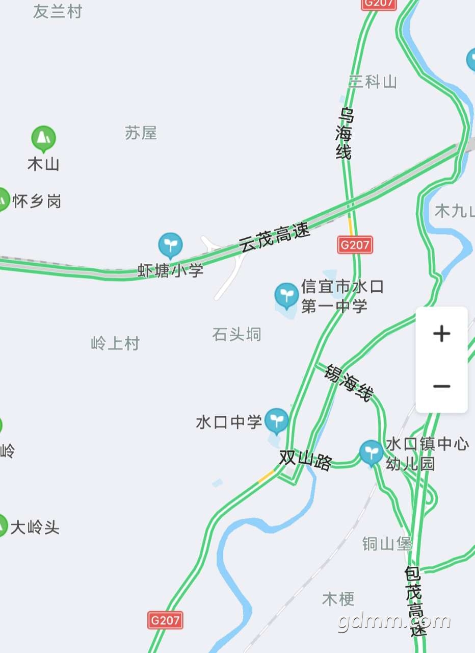 信宜水口互通已经地图显示出来了!环西大道也显示了!